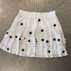 Storia Black and White Bubble Mini Skirt with Ruffled Smocked Design